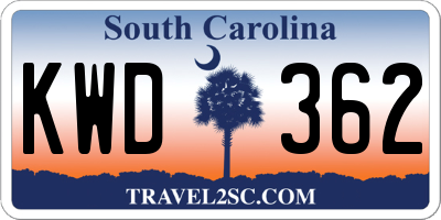 SC license plate KWD362