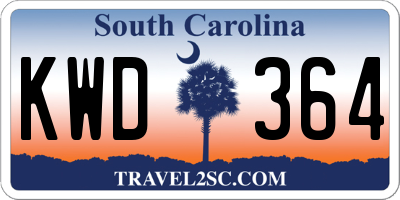 SC license plate KWD364