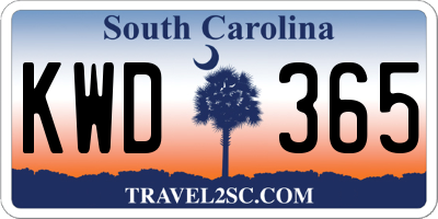 SC license plate KWD365