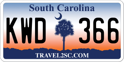 SC license plate KWD366
