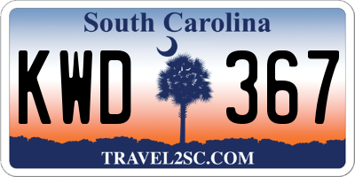 SC license plate KWD367