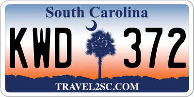 SC license plate KWD372