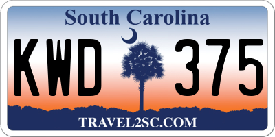 SC license plate KWD375