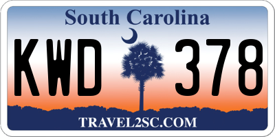 SC license plate KWD378