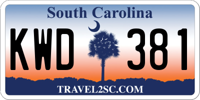 SC license plate KWD381