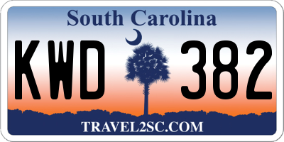 SC license plate KWD382