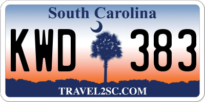 SC license plate KWD383