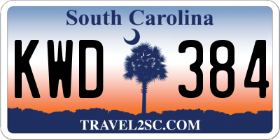SC license plate KWD384