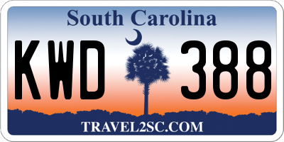 SC license plate KWD388
