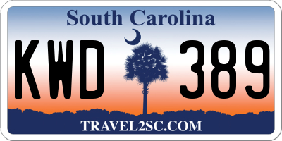 SC license plate KWD389