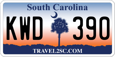SC license plate KWD390