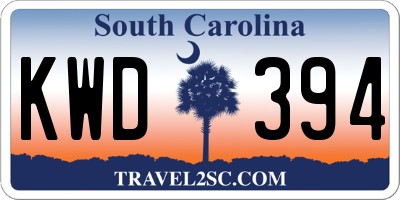 SC license plate KWD394