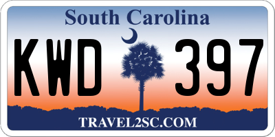 SC license plate KWD397