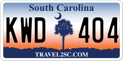 SC license plate KWD404