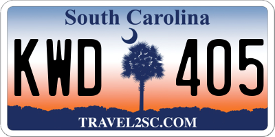 SC license plate KWD405