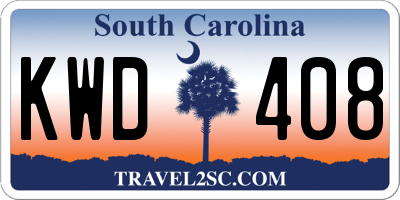SC license plate KWD408
