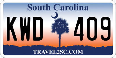 SC license plate KWD409