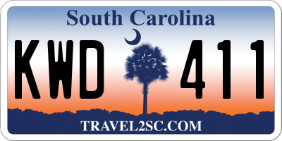 SC license plate KWD411