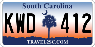 SC license plate KWD412