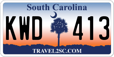SC license plate KWD413
