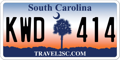SC license plate KWD414