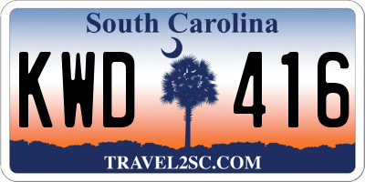 SC license plate KWD416