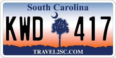 SC license plate KWD417