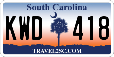 SC license plate KWD418