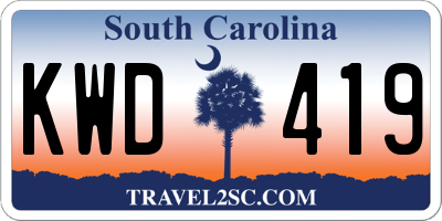 SC license plate KWD419