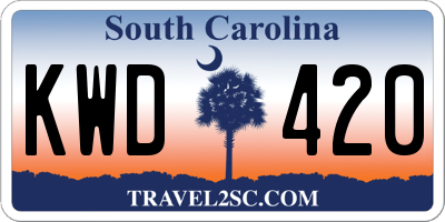 SC license plate KWD420