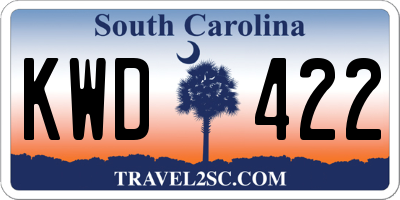 SC license plate KWD422