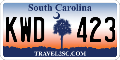 SC license plate KWD423