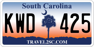 SC license plate KWD425