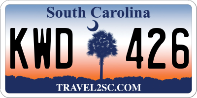 SC license plate KWD426