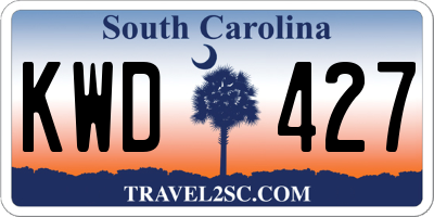 SC license plate KWD427