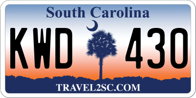 SC license plate KWD430