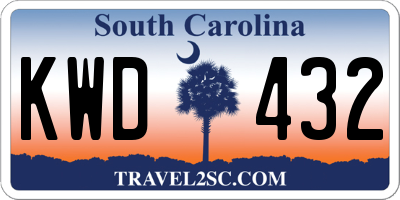 SC license plate KWD432