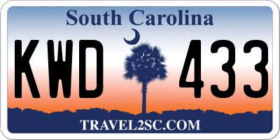 SC license plate KWD433