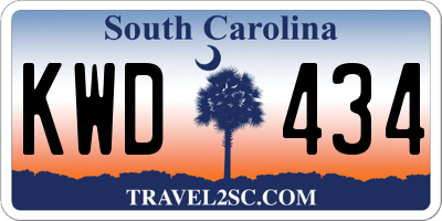 SC license plate KWD434
