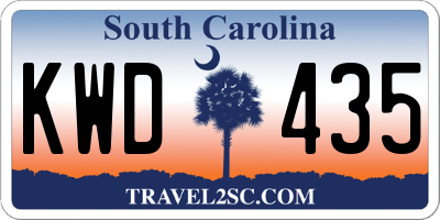 SC license plate KWD435