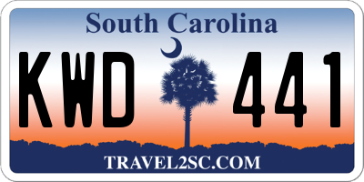 SC license plate KWD441