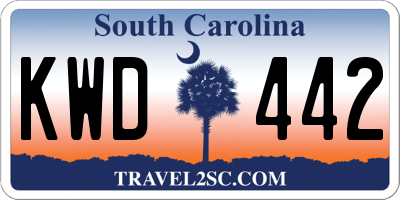 SC license plate KWD442