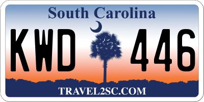 SC license plate KWD446
