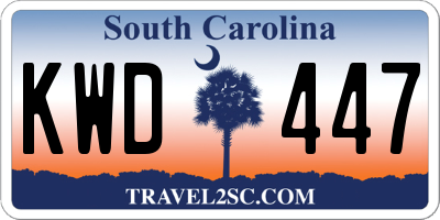 SC license plate KWD447
