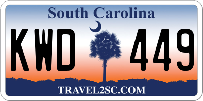 SC license plate KWD449