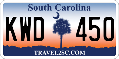 SC license plate KWD450