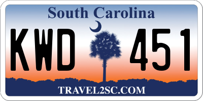 SC license plate KWD451