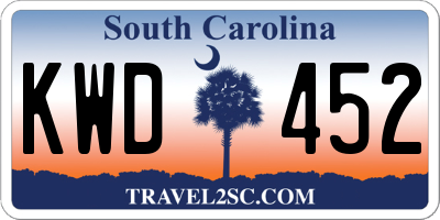 SC license plate KWD452
