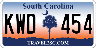 SC license plate KWD454