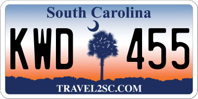 SC license plate KWD455